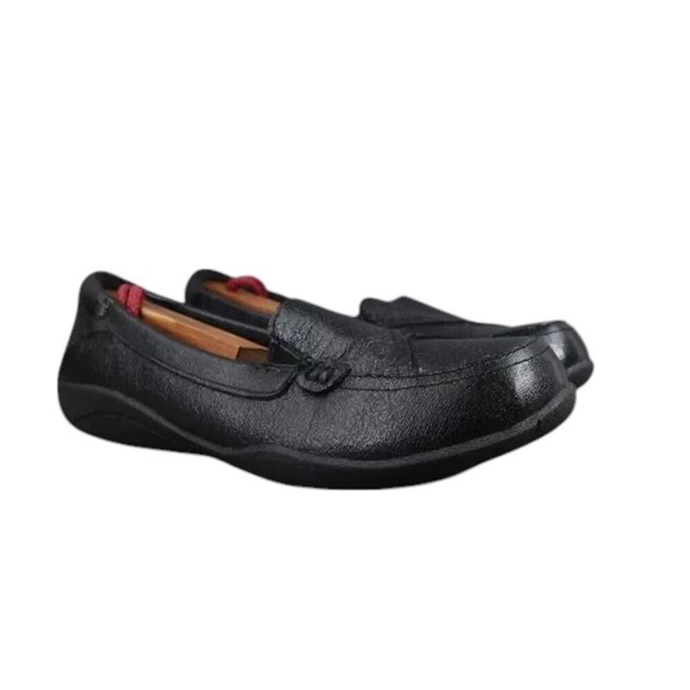 Dr Scholls Shoes Womens 7.5 Loafer Slip On Flats Black Leather Classic Comfort